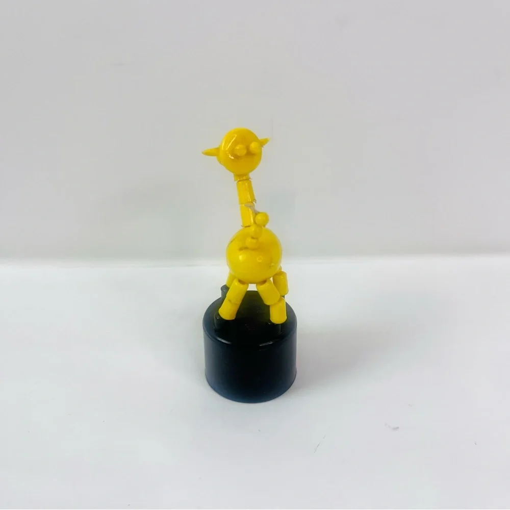 Vintage 1970s Yellow Cow Puppet Toy Made in Hong Kong Hard Plastic
